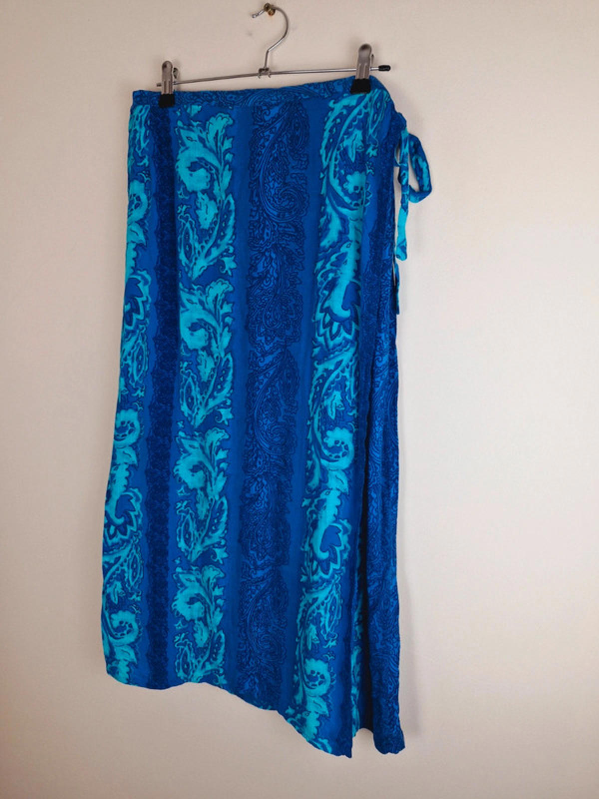 Womens Vintage 90s Long Midi Maxi Slip Boho Wrap Skirt Viscose XL