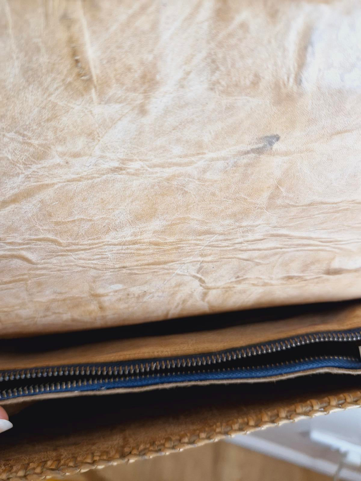 Womens Vintage 1970s 70s Snakeskin Leather Boho Shoulder Bag Handbag