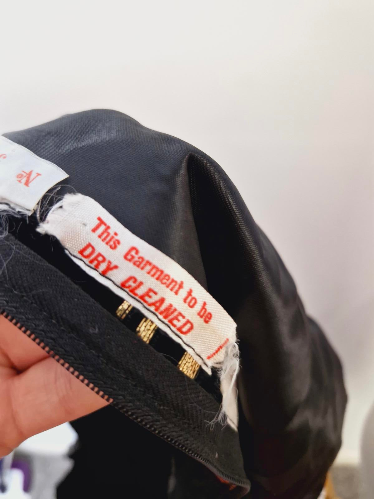 Womens Vintage Long Maxi Velvet Black Dress M