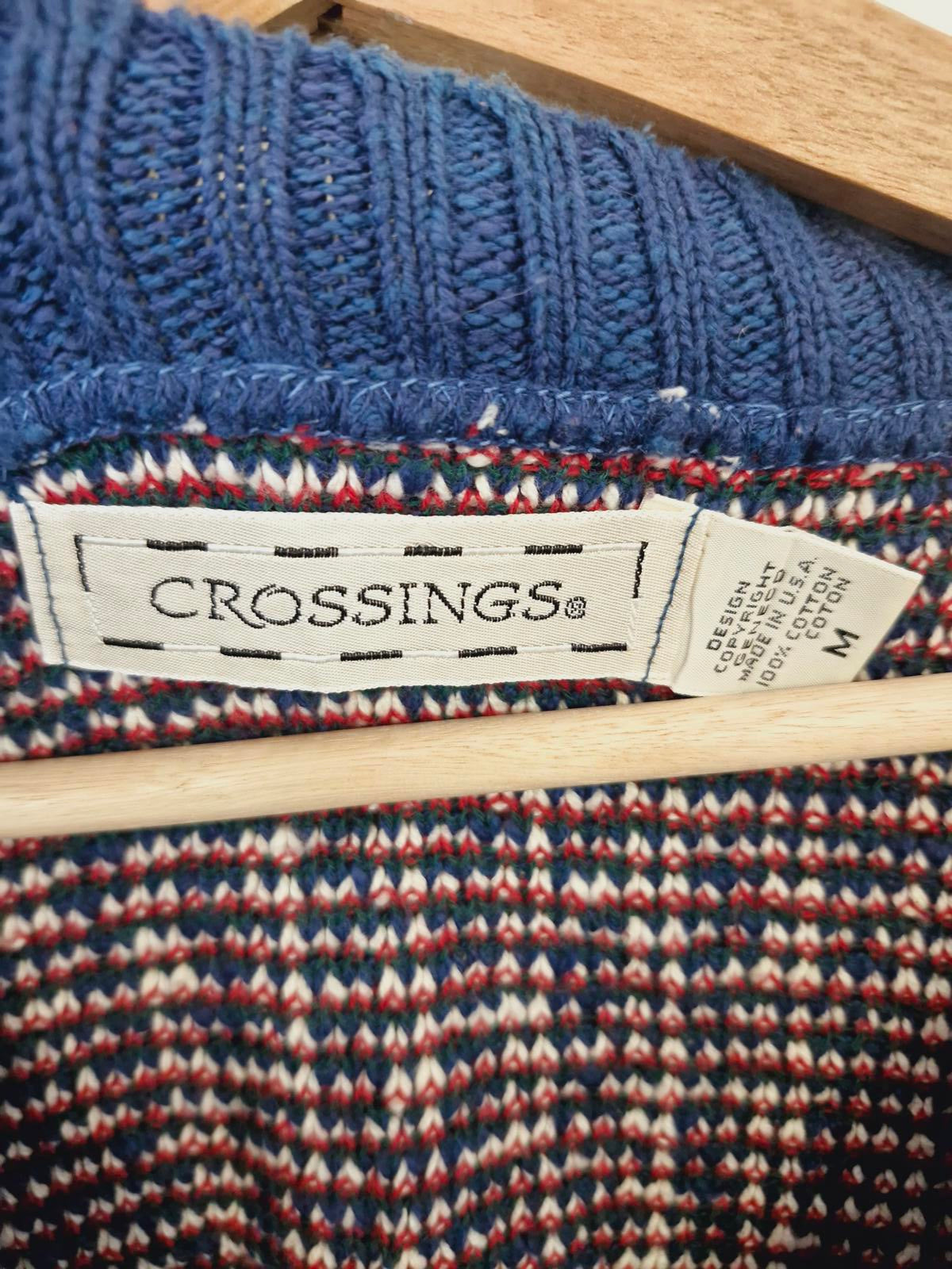 Mens Vintage Crossings Cotton Knitted Jumper Sweater M