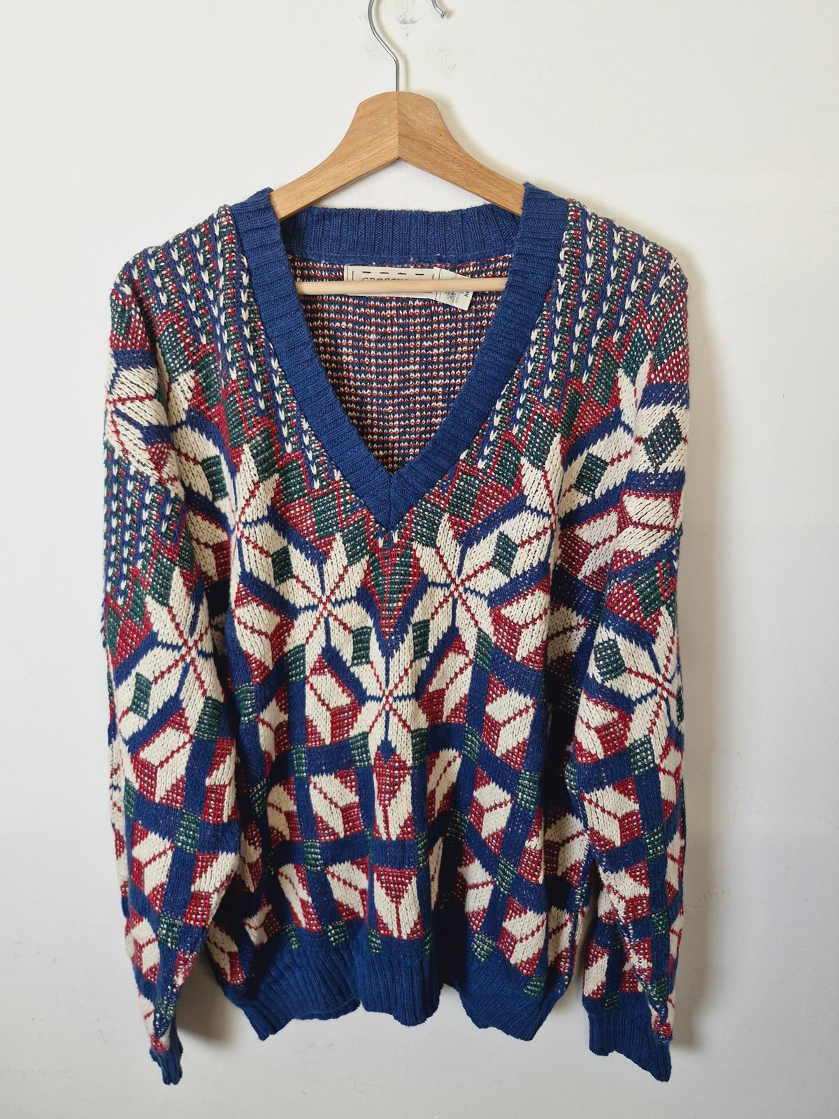 Mens Vintage Crossings Cotton Knitted Jumper Sweater M