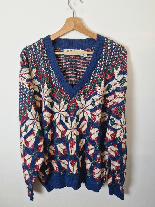 Mens Vintage Crossings Cotton Knitted Jumper Sweater M