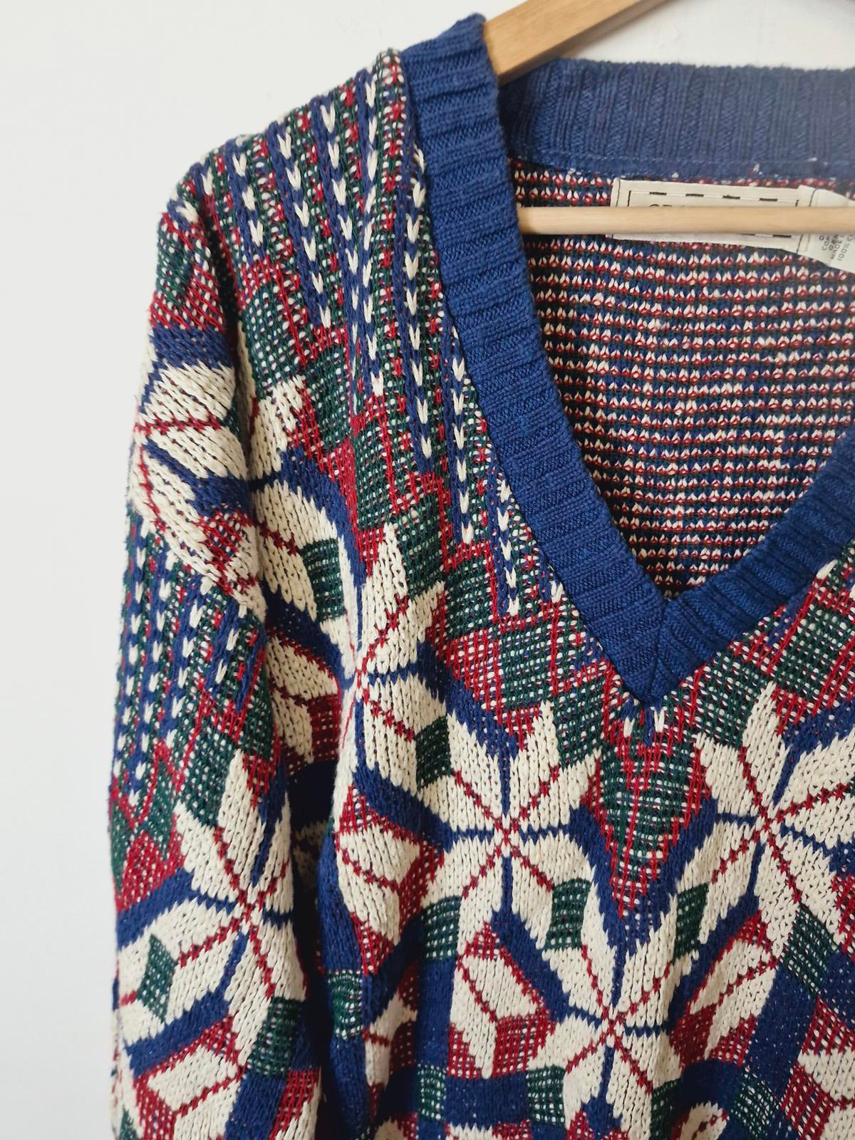 Mens Vintage Crossings Cotton Knitted Jumper Sweater M