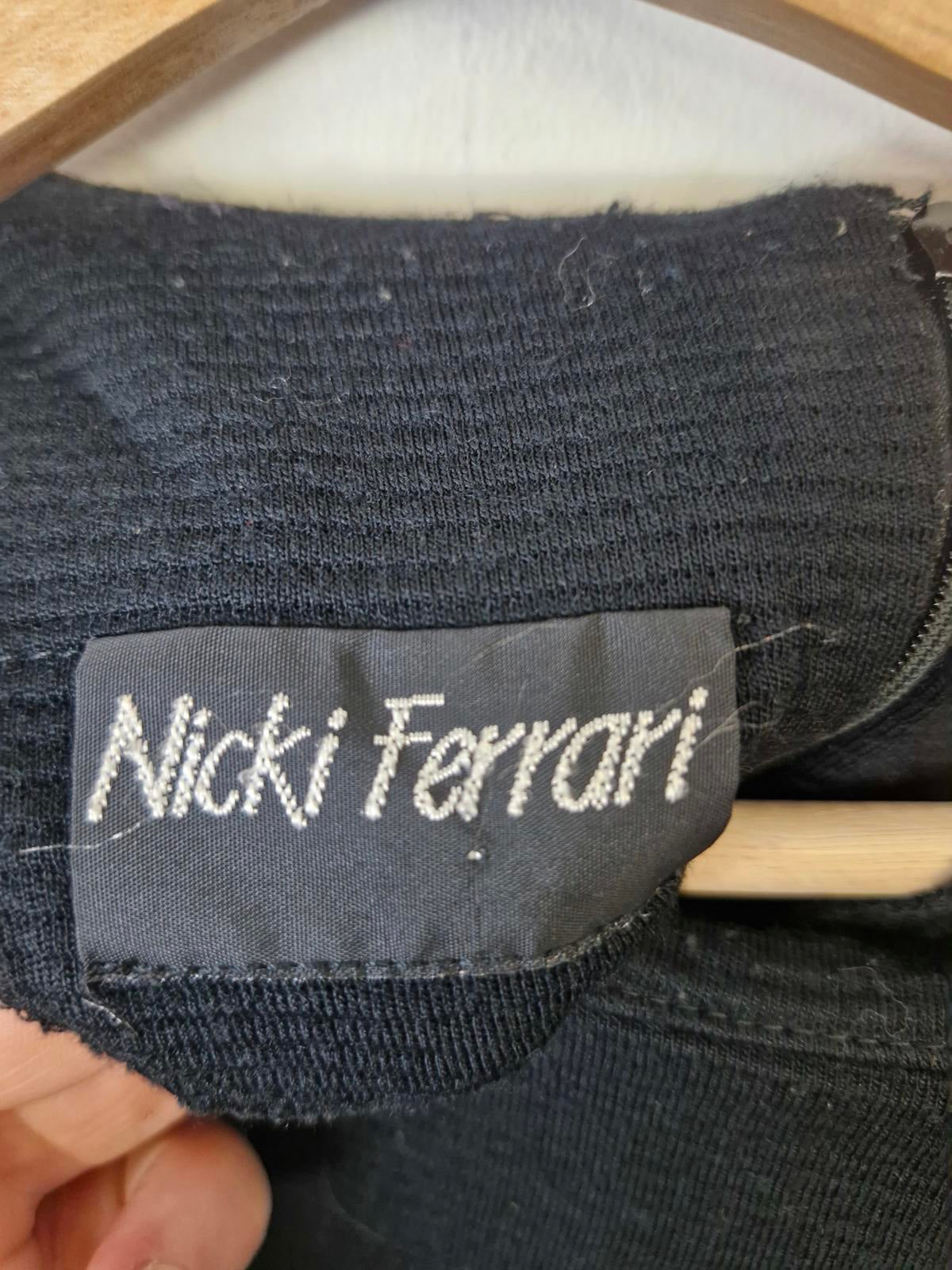 Womens Vintage Long Midi Black Long Sleeve Dress Scarf XL