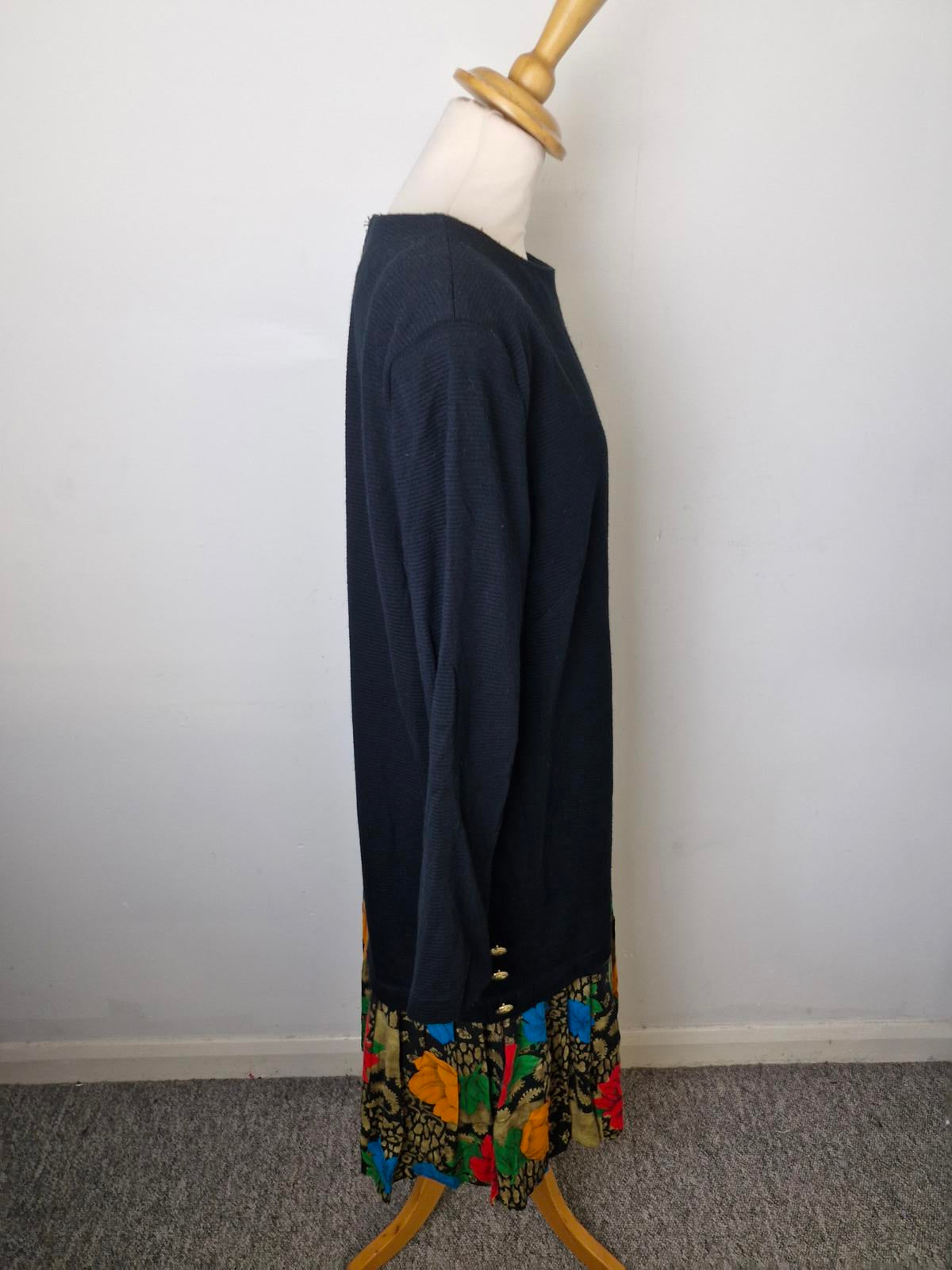 Womens Vintage Long Midi Black Long Sleeve Dress Scarf XL