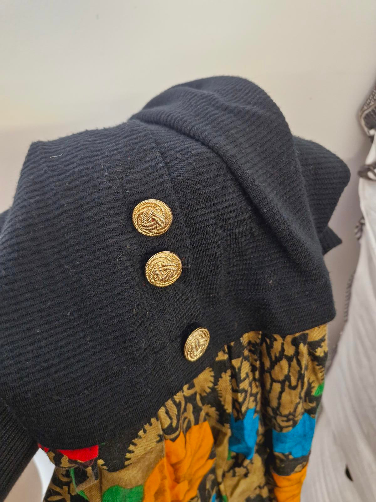 Womens Vintage Long Midi Black Long Sleeve Dress Scarf XL