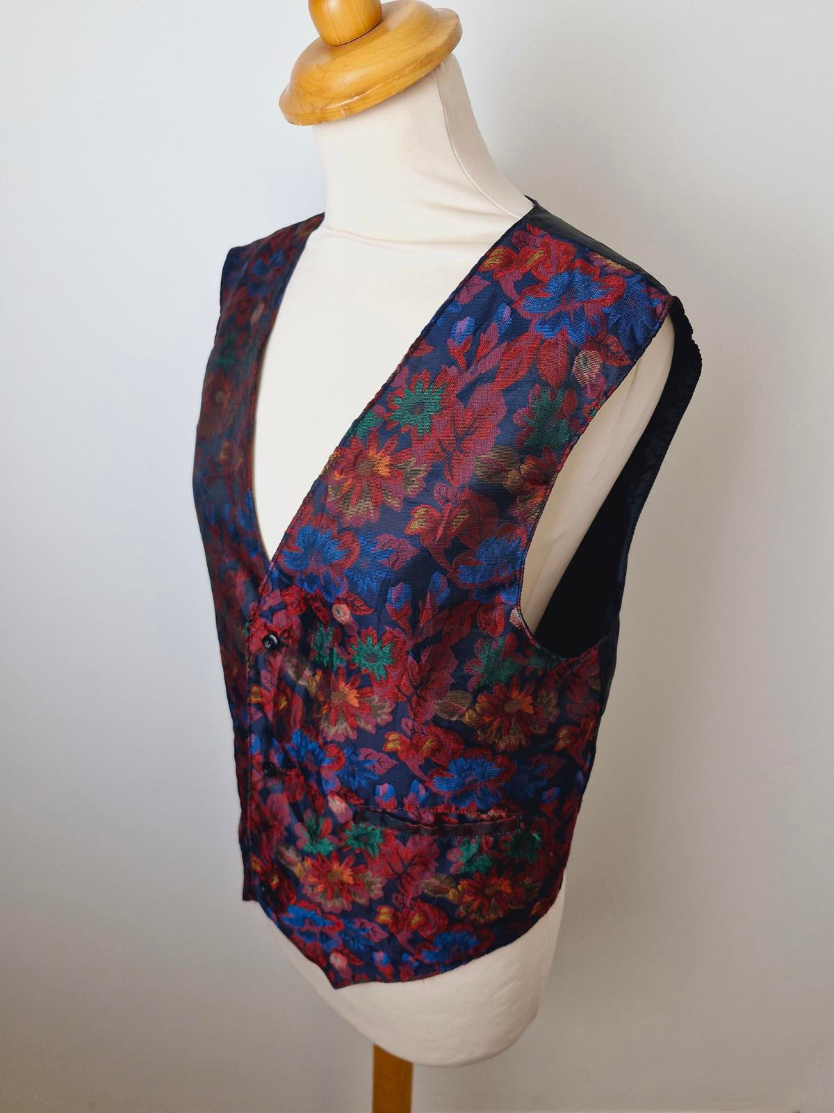 Mens Vintage Lafayette Funky Waistcoat Gilet Top S