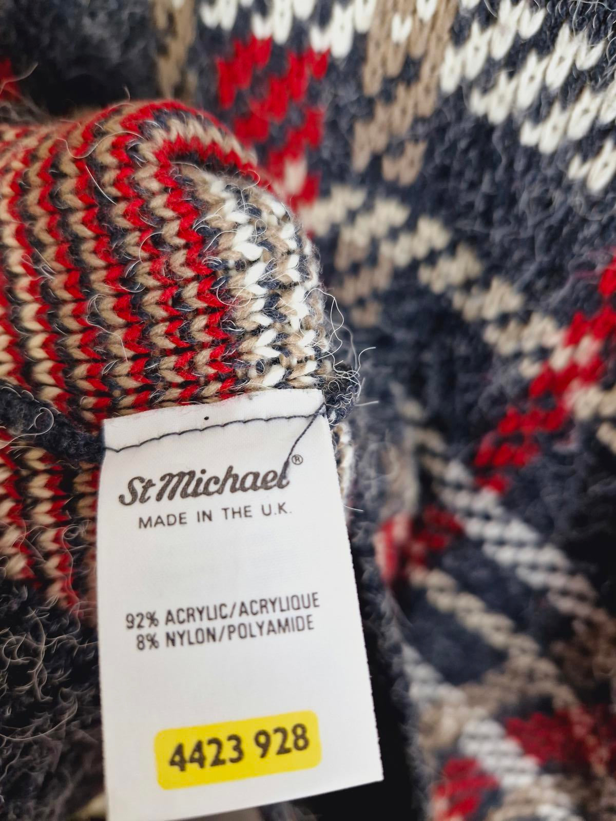 Mens Vintage St Michael Retro Round Neck Jumper Sweater M