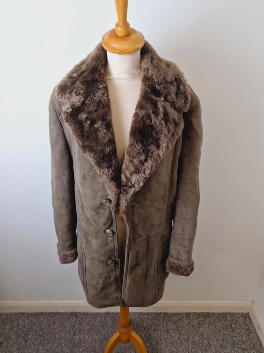 Mens 1970s Sheepskin Coat M