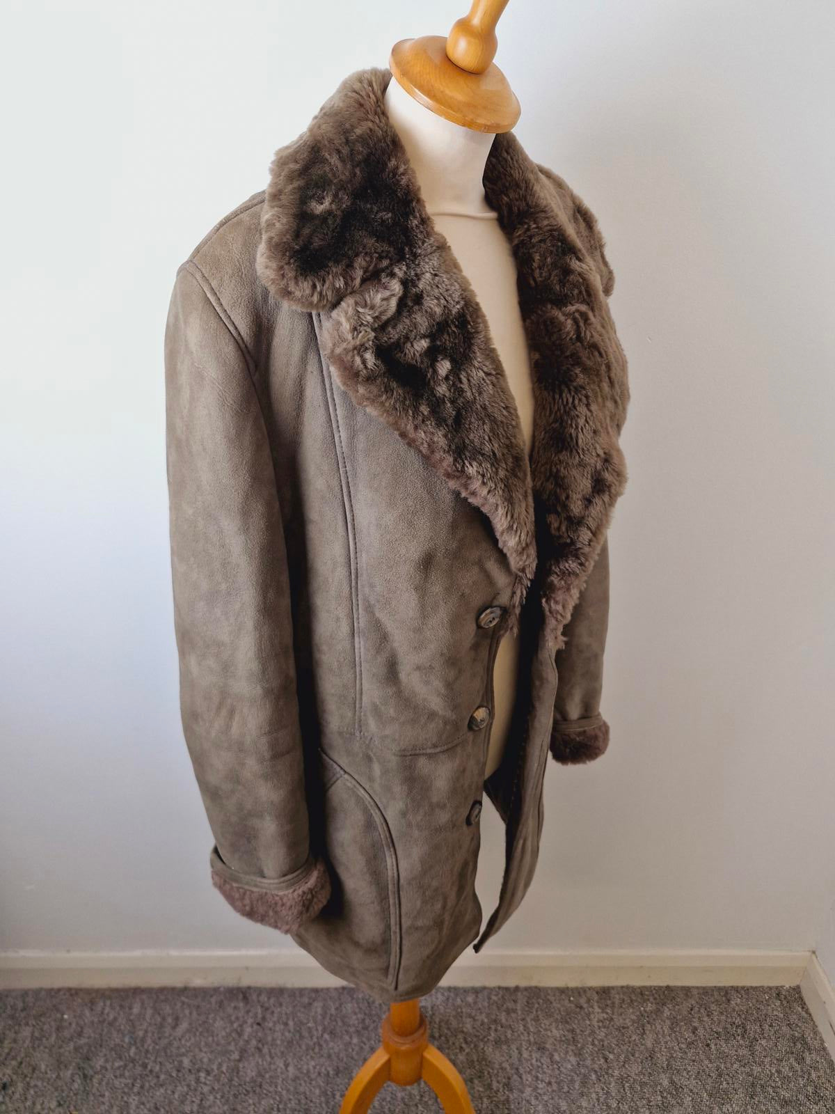 Mens 1970s Sheepskin Coat M