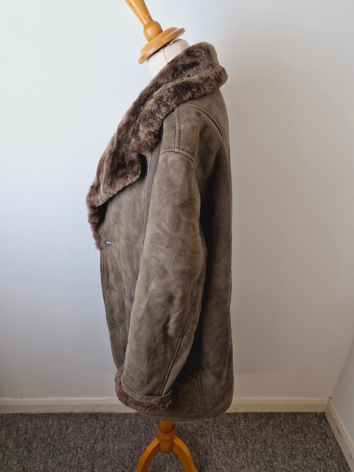 Mens 1970s Sheepskin Coat M