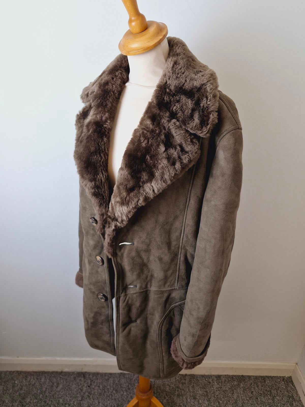Mens 1970s Sheepskin Coat M