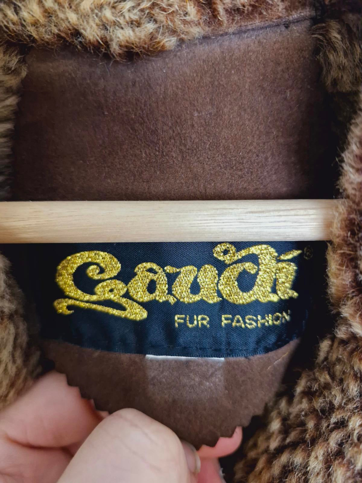 Womens Vintage Brown Suede Sheepskin Jacket Coat UK12 M
