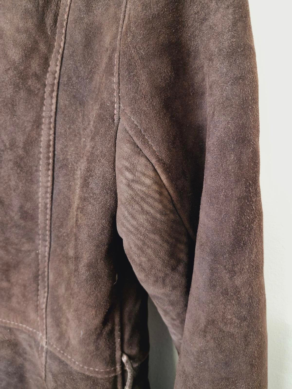 Womens Vintage 70s Sheepskin Suede Shearling Coat Jacket Afghan Penny Lane XS