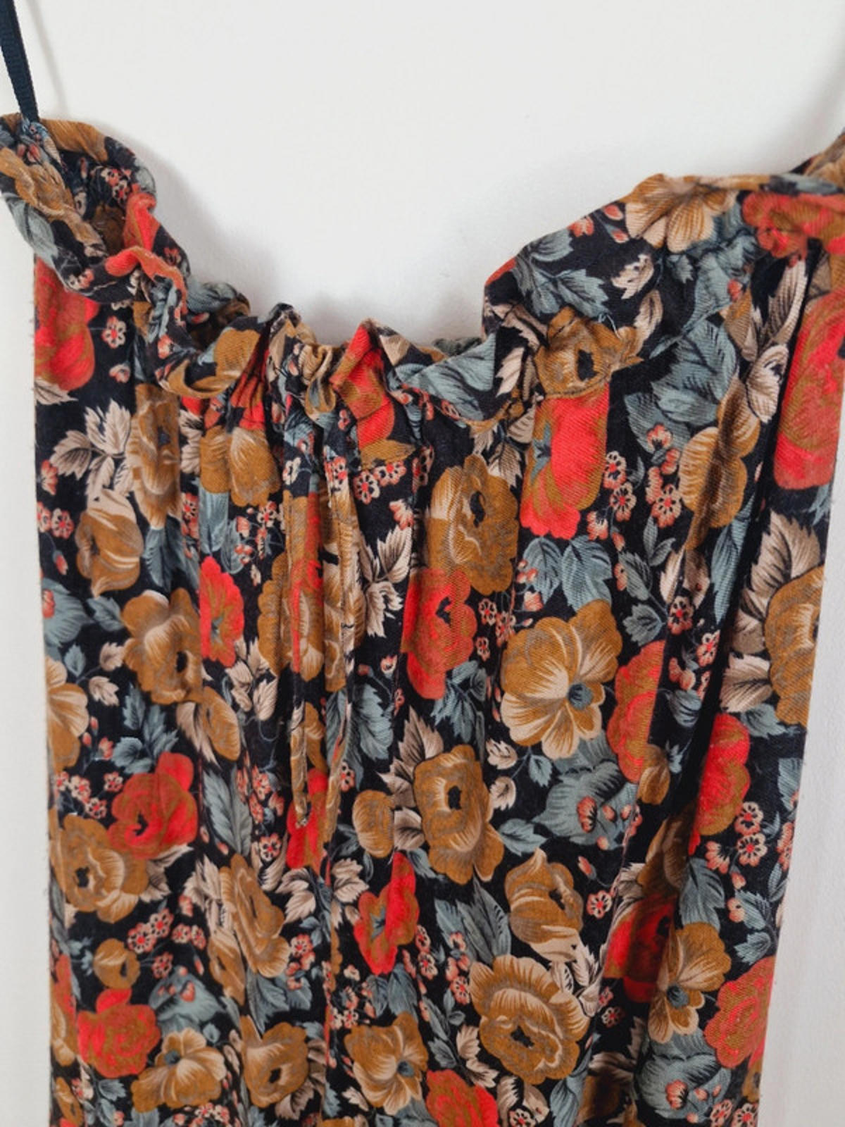 Womens Vintage Floral High Waisted Trousers Retro Viscose M