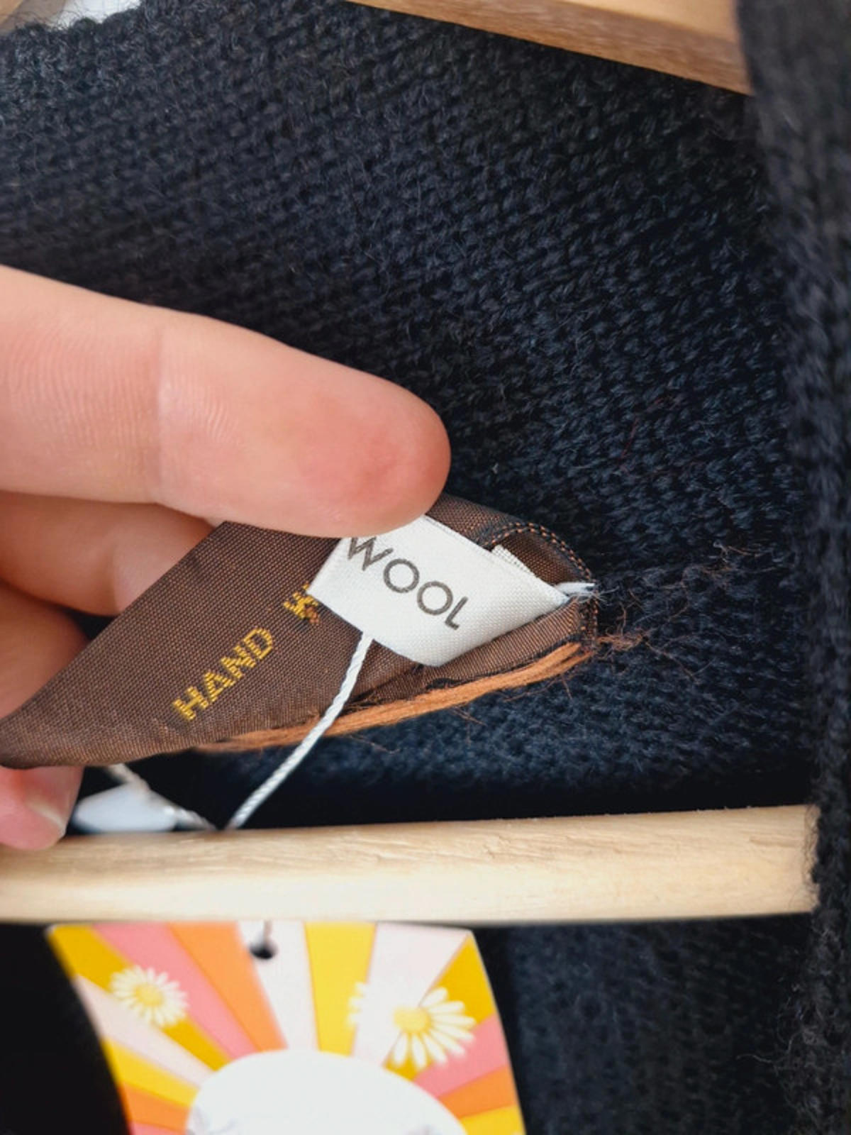 Womens Vintage Clover Wool Knitted Cardigan Jumper Black Dragonfly M