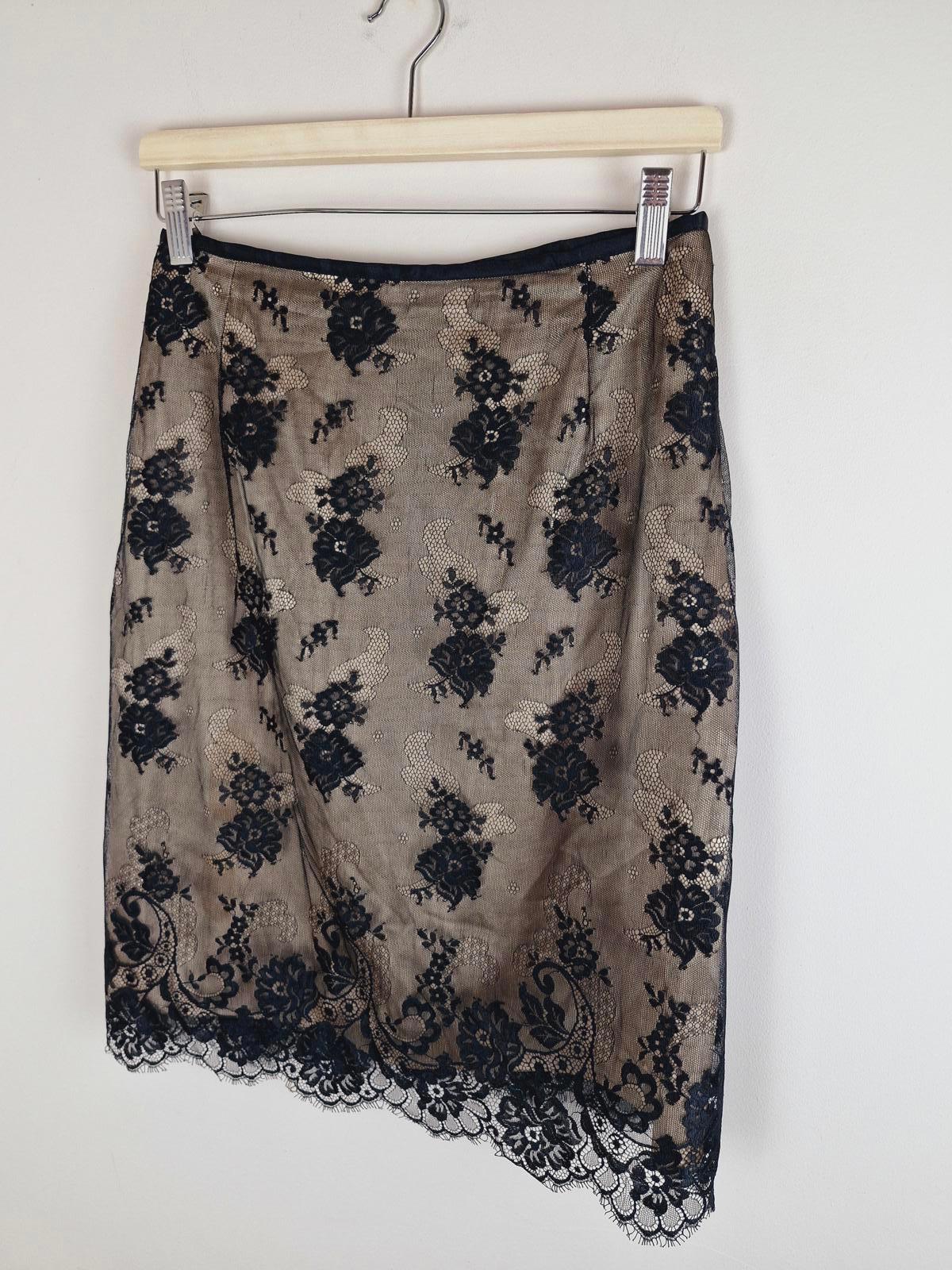 90s Lace Slip Skirt S