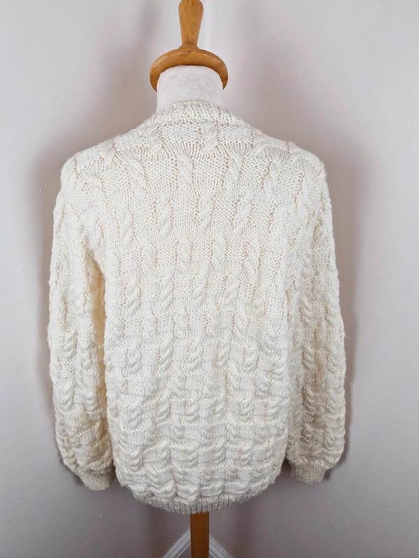 Handknitted Cable Knit Cardigan L