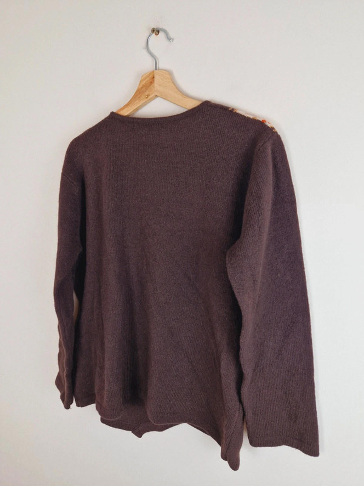 Womens Vintage y2k Lambswool Blend y2k Jumper Sweater Top Boho L
