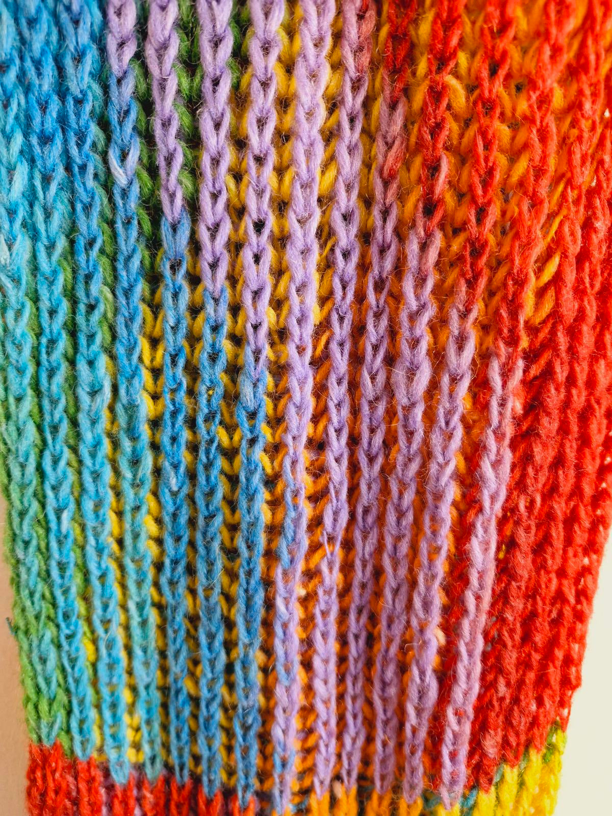 Handknitted Rainbow Scarf