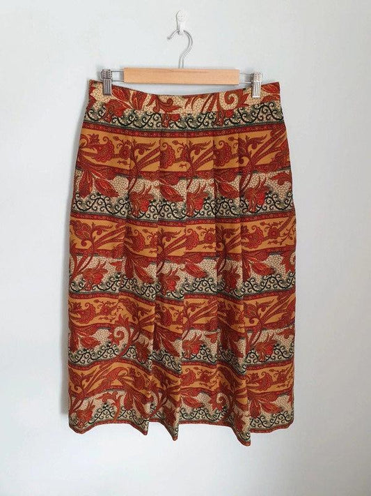 Paisley Midi Skirt M L UK14
