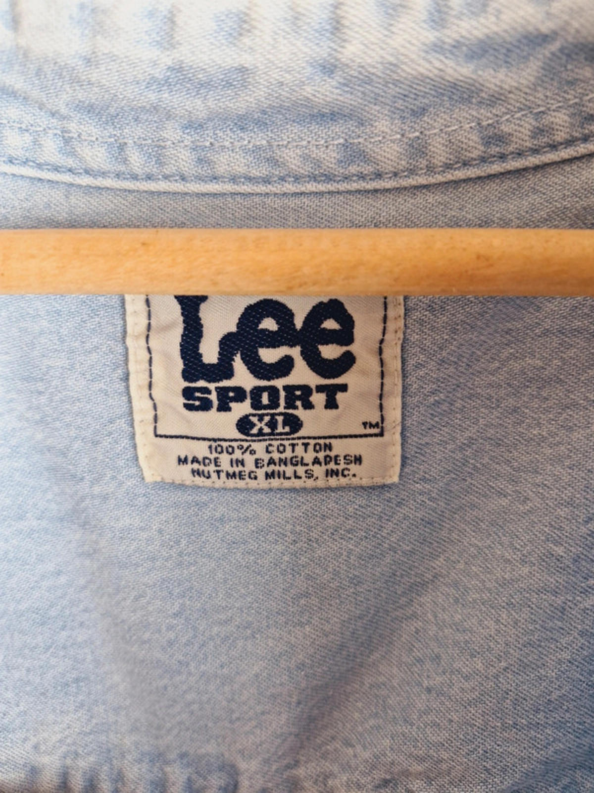 Mens Vintage Lee Sport Cotton Denim Shirt Top XL