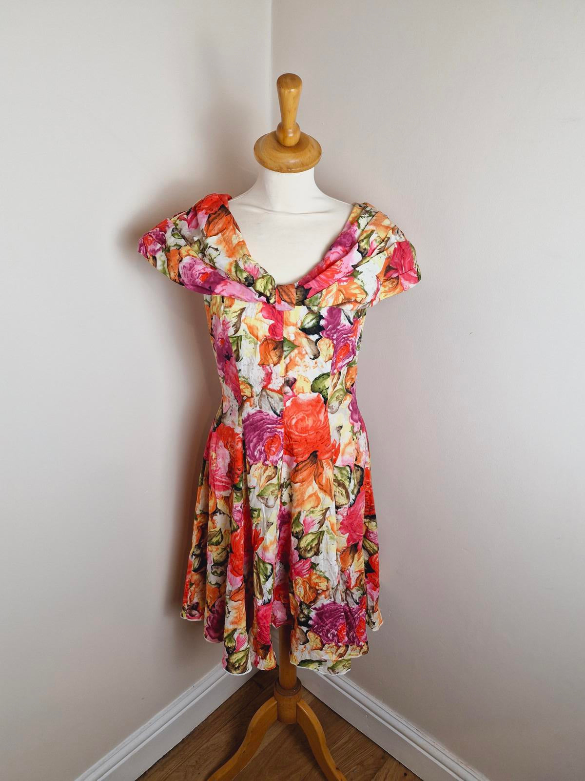 1980s Bardot Dress S UK8
