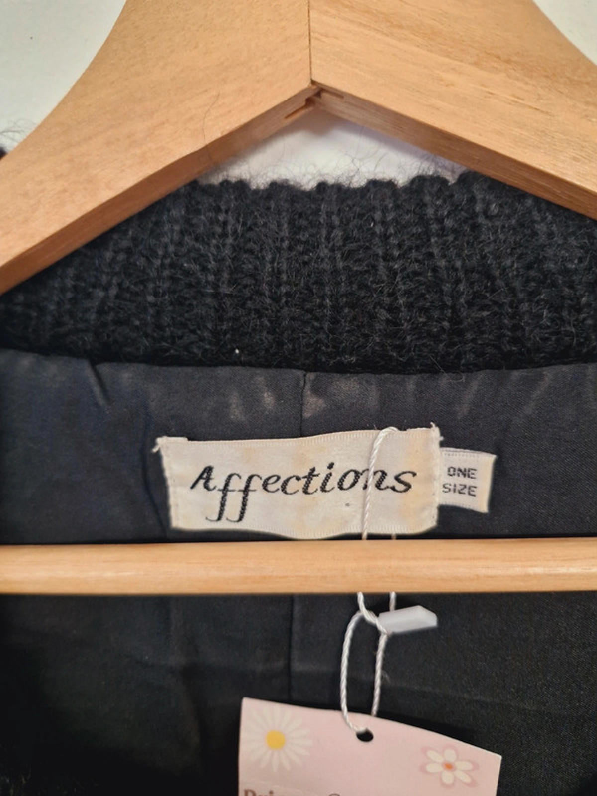 Womens Vintage Mohair Blend Black Cardigan Jacket Jumper L UK16