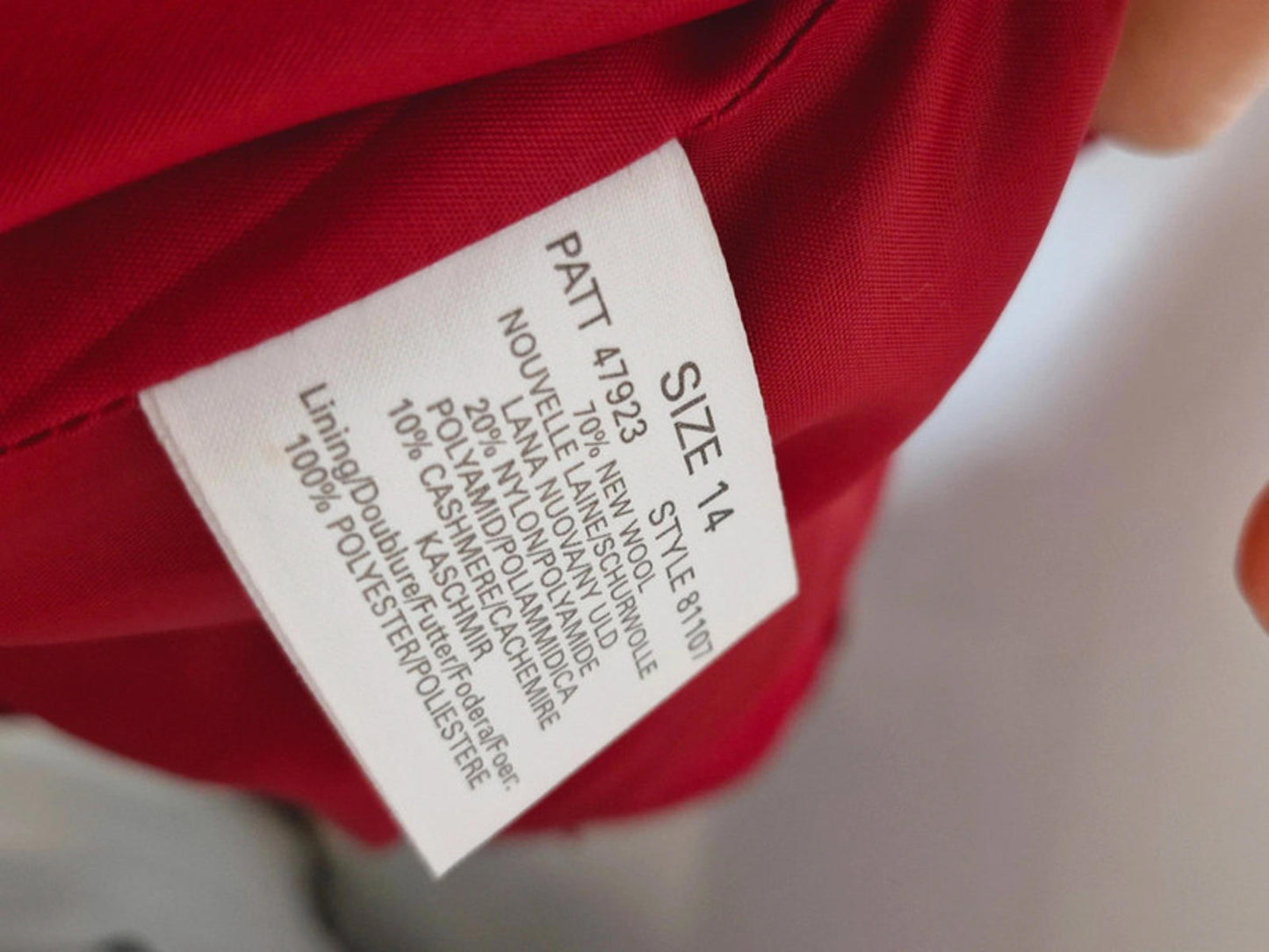 Womens Vintage Windsmoor Red Wool Cashmere Blend Coat Jacket UK14