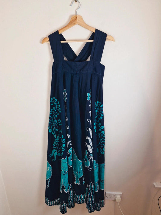 1970s Maxi Elephant Dress XXS