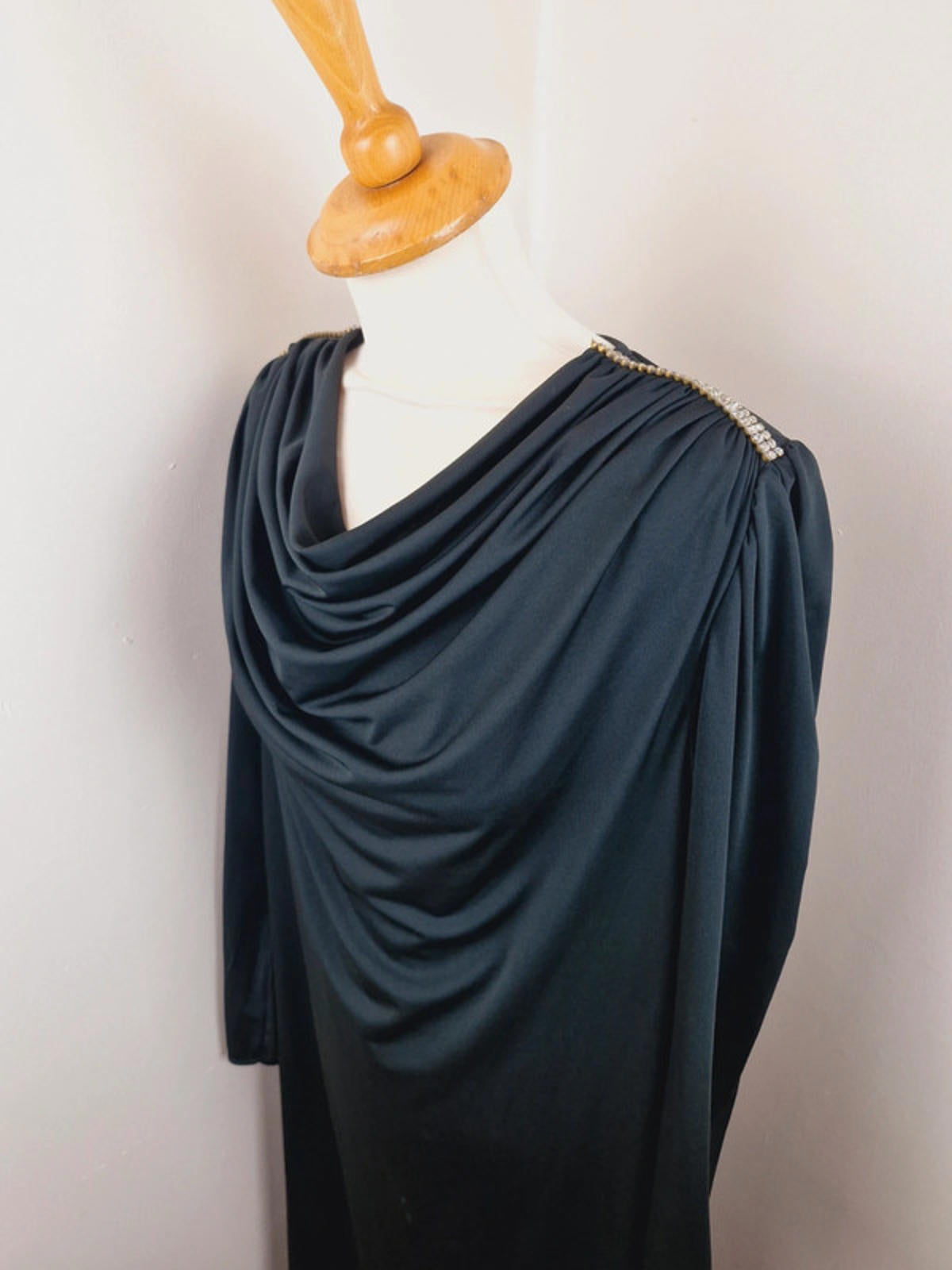 Womens Vintage Oscar de la Renta Designer Long Maxi Black Dress M