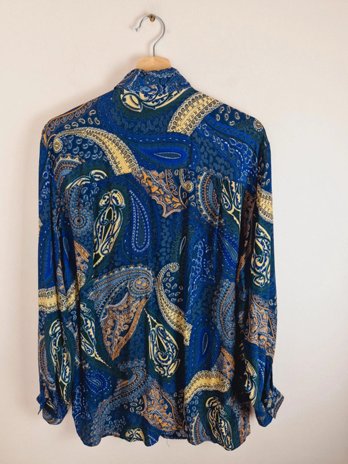 Long Sleeve Paisley Shirt M L UK14
