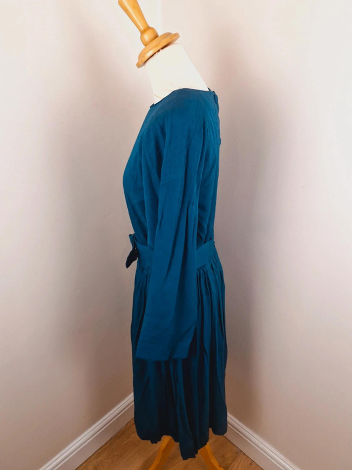 Midi Teal Long Sleeve Dress M L