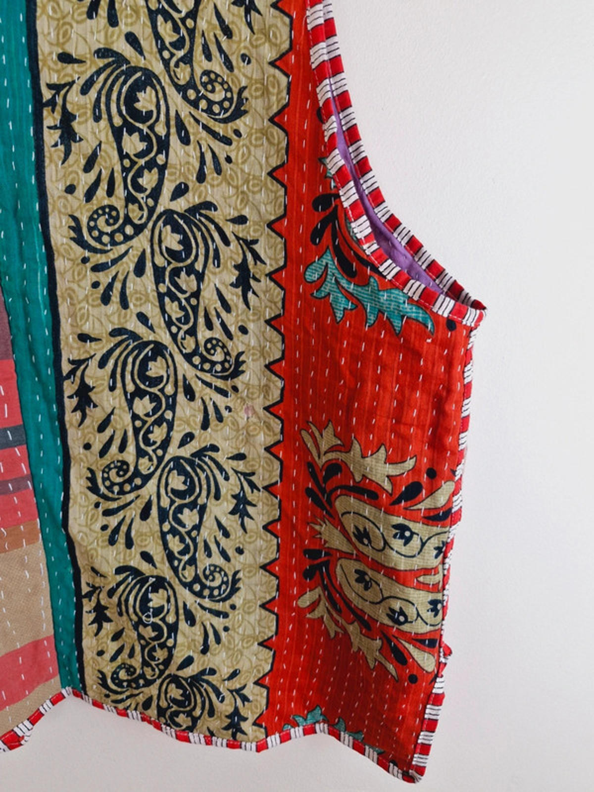 Reversible Kantha Waistcoat Gilet L