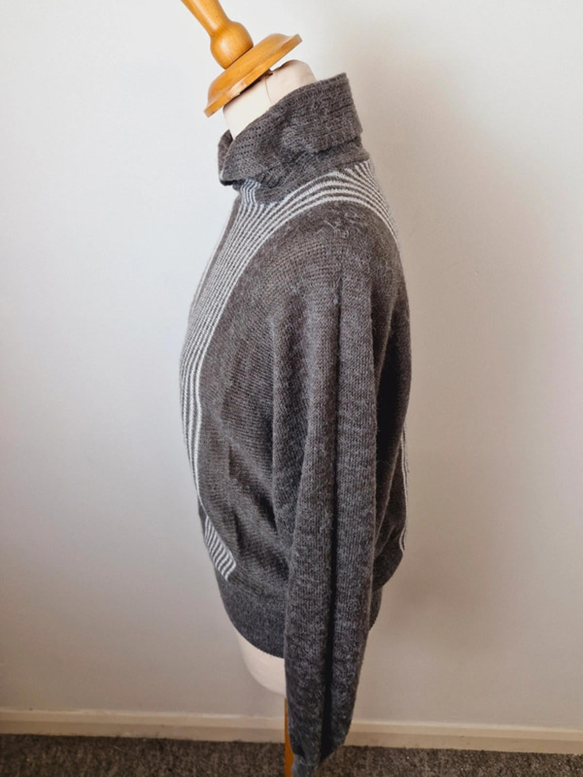 Womens Vintage 80s Jumper Sweater Top Roll Neck L