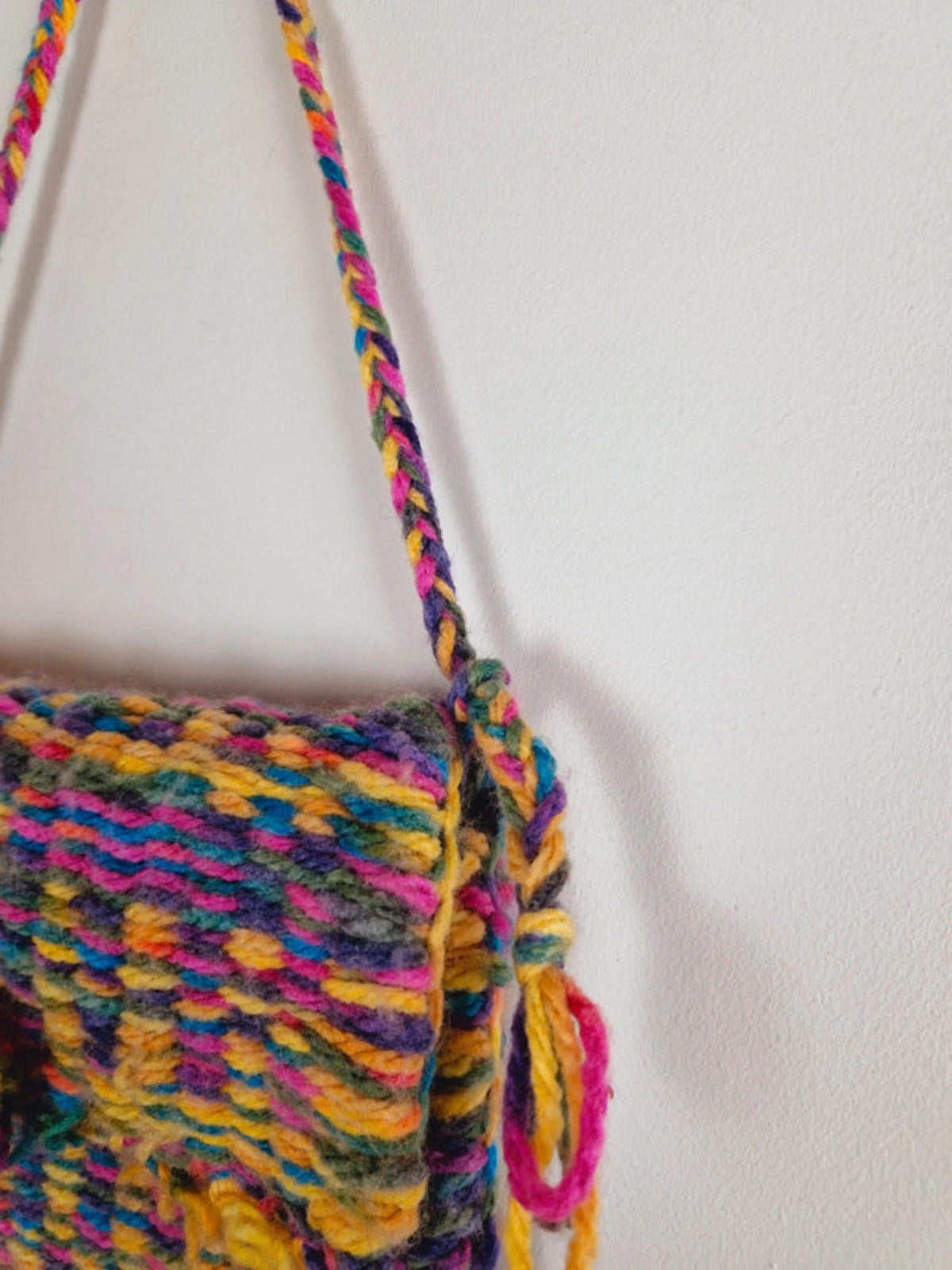 Handknitted PomPom Bag