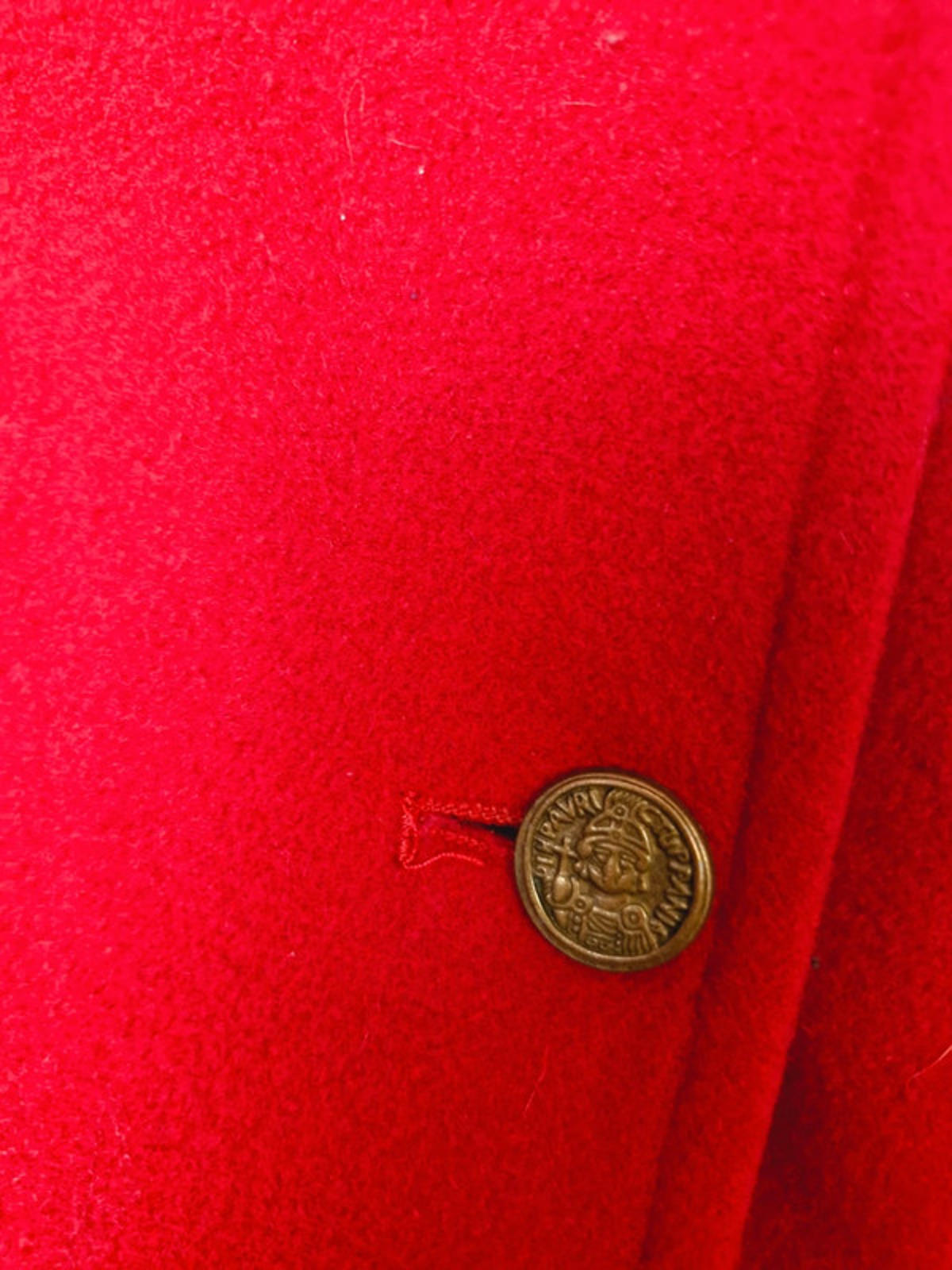 Womens Vintage Red Wool Cashmere Blend Coat Jacket Blazer L