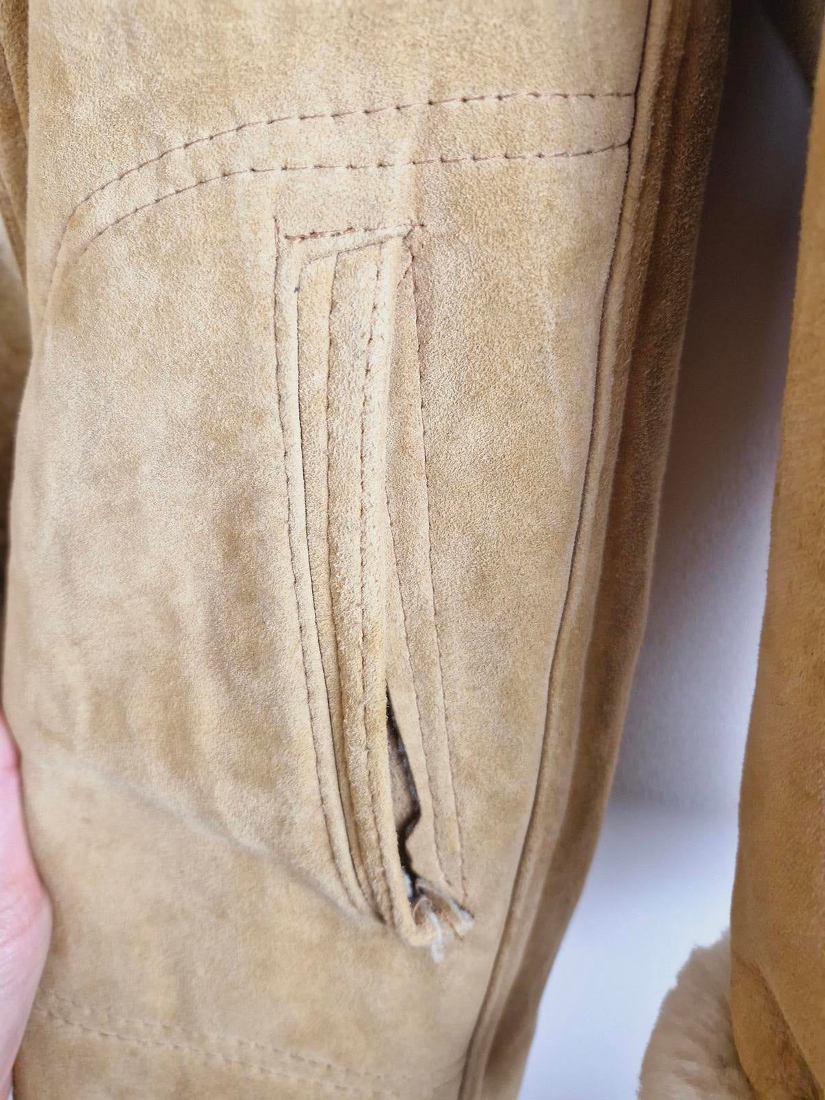 1970s Suede Sheepskin Coat S