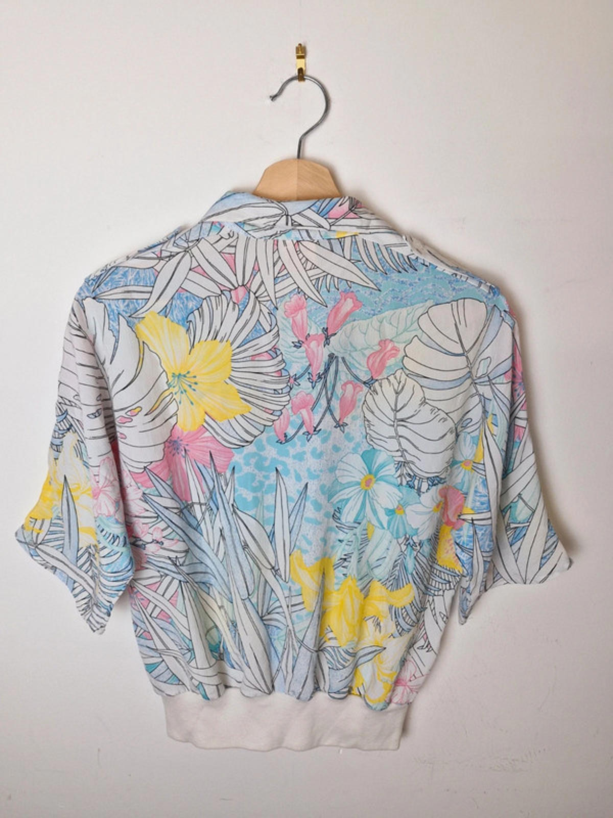 Womens Vintage Funky Retro Cropped Top Shirt Blouse Tshirt S