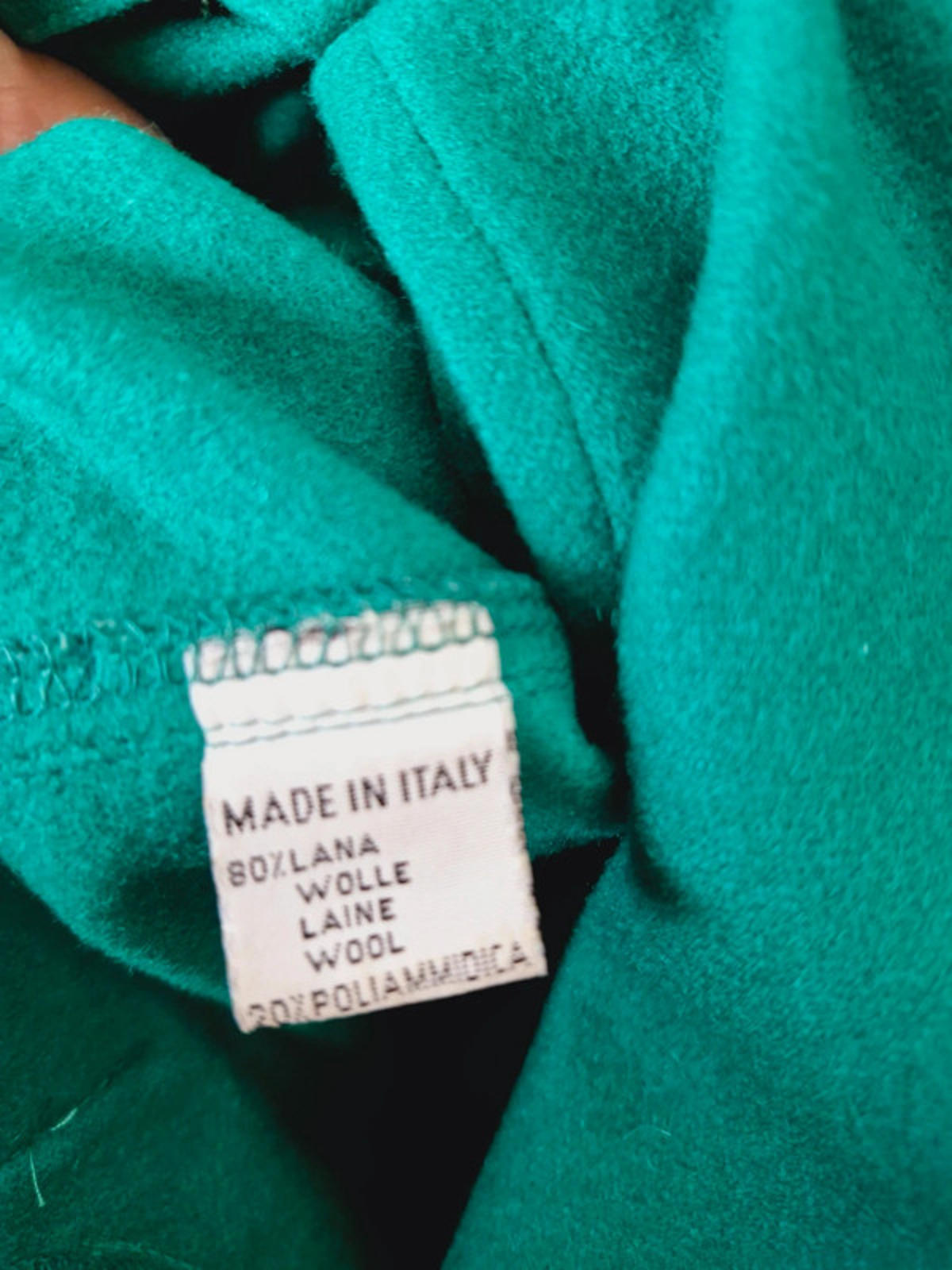 Womens Vintage Italian Green Wool Blend Jacket Coat Blazer UK20