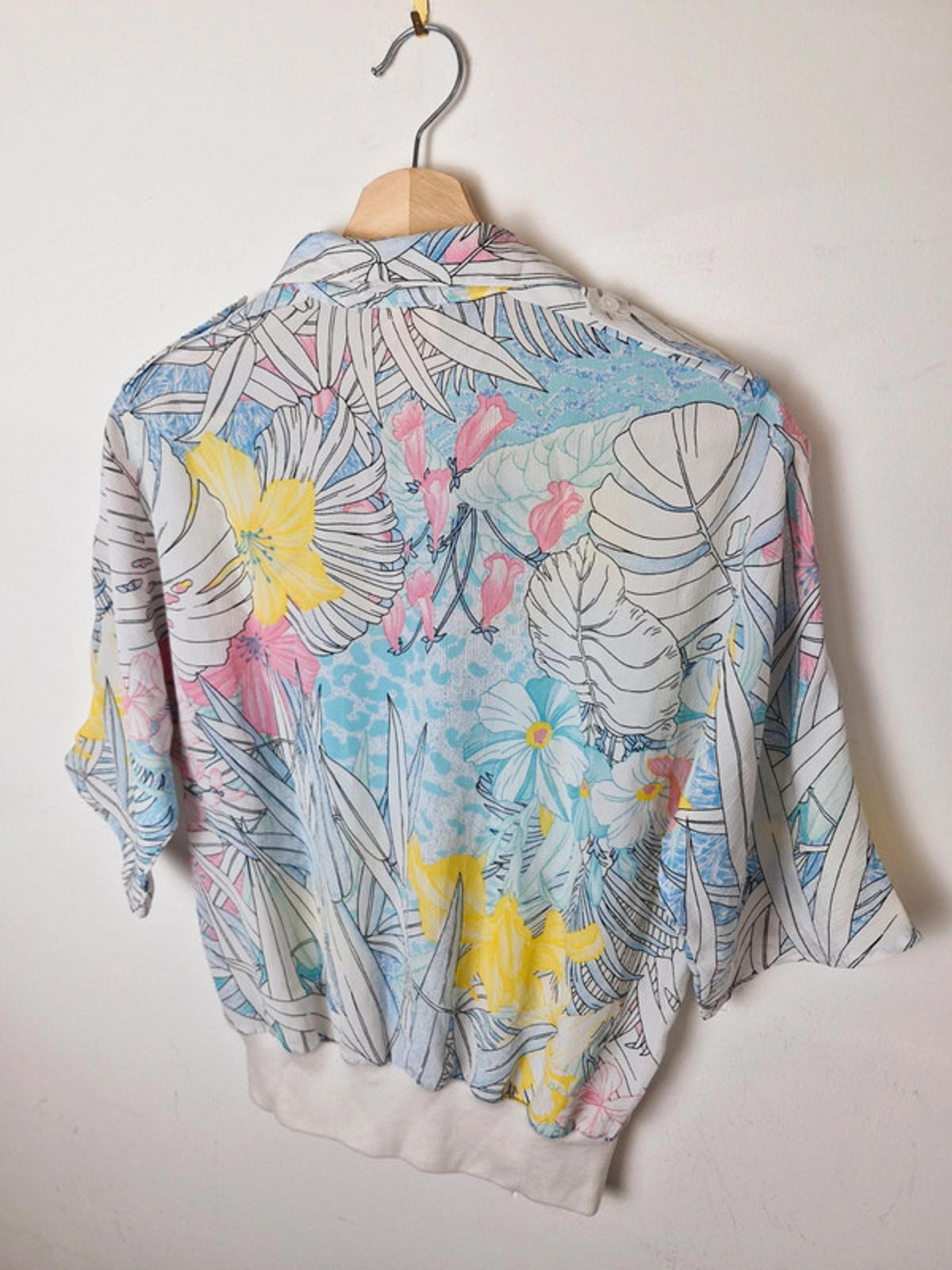 Womens Vintage Funky Retro Cropped Top Shirt Blouse Tshirt S