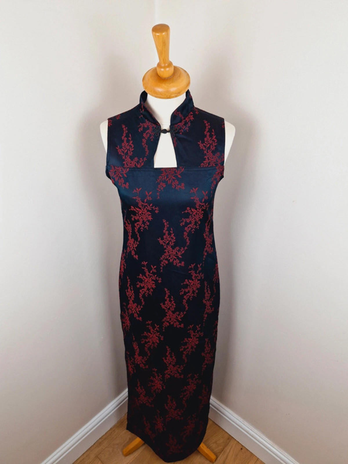 90s Long Chinese Style Slip Dress S UK10