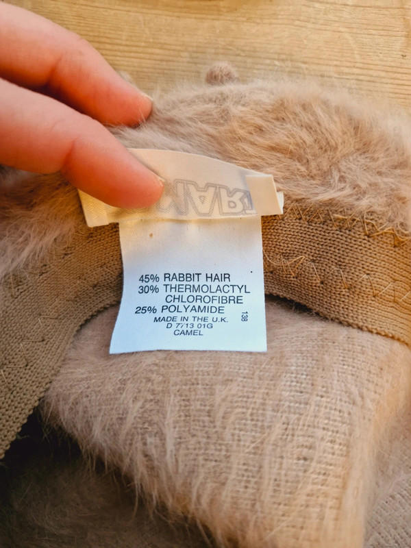 Vintage Angora Blend Beige Hat S