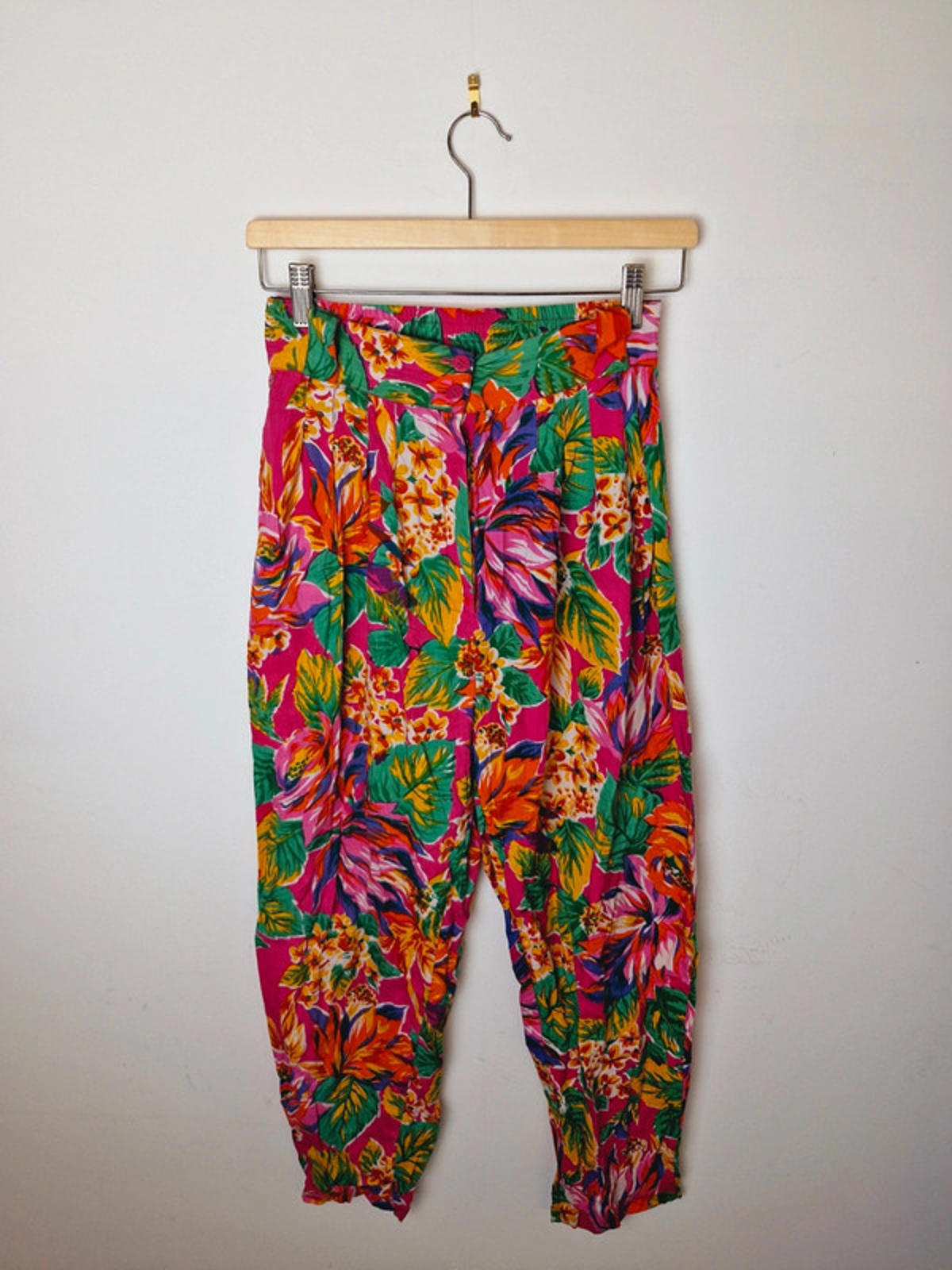 Womens Vintage 90s Phool High Waisted Cotton Boho Trousers Leggings Harem M