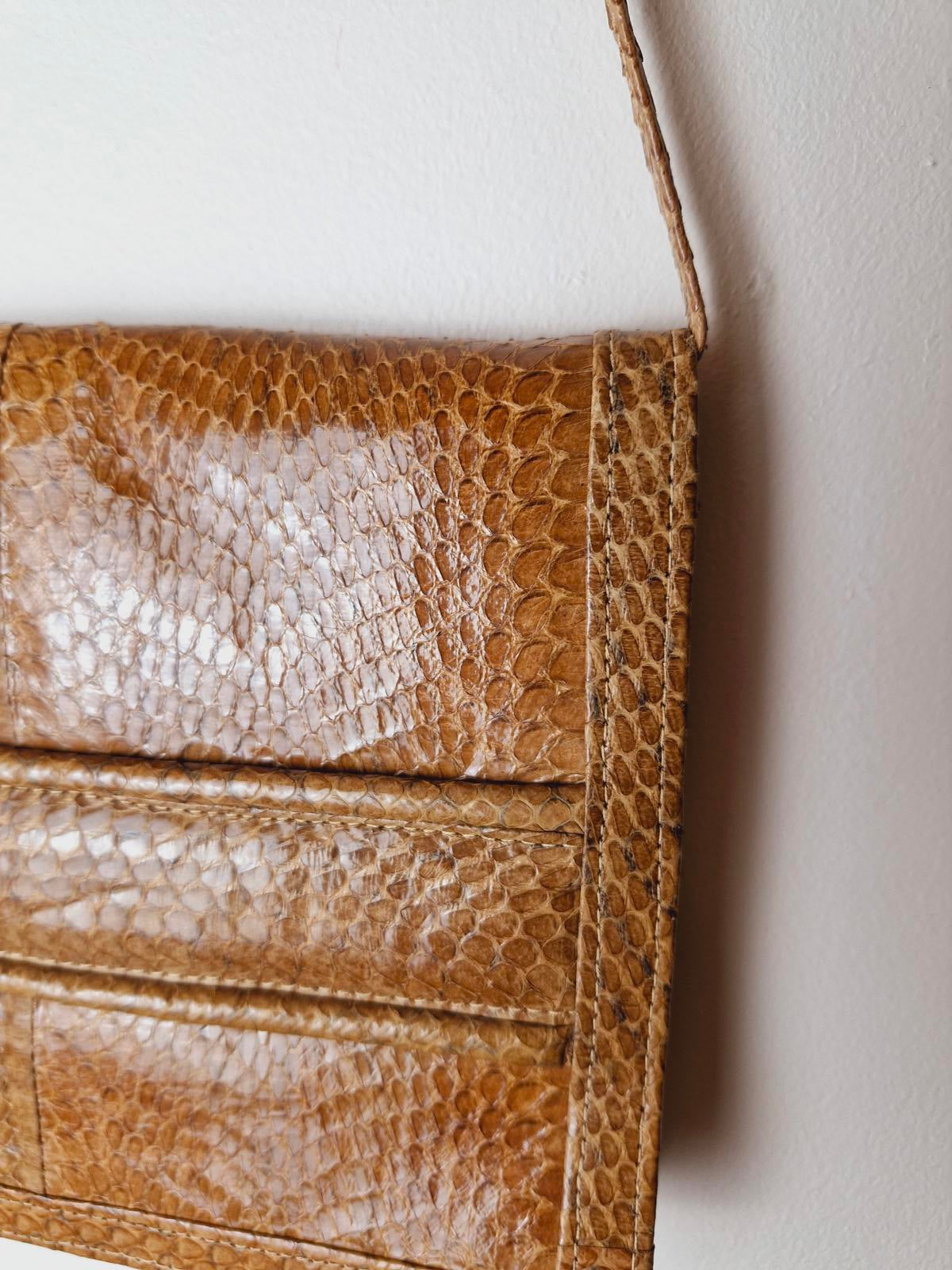 1970s Snakeskin Leather Bag