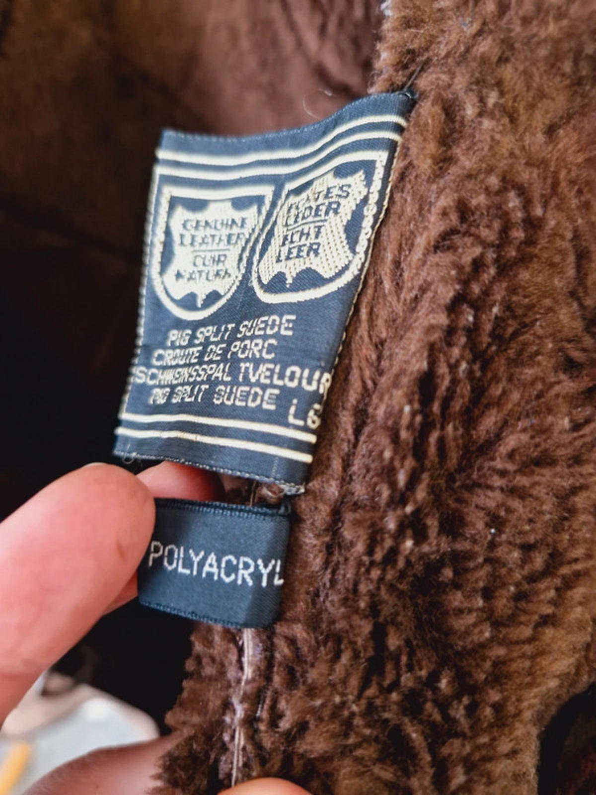 Womens Vintage Suede Leather Brown Quilted Jacket Coat M