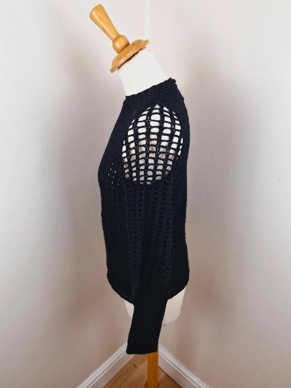 Handknitted Black Jumper S UK10