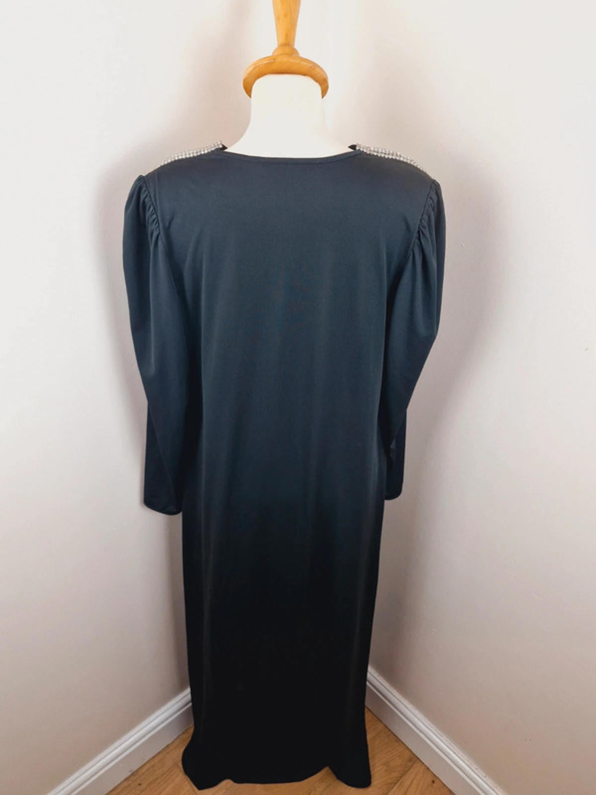 Womens Vintage Oscar de la Renta Designer Long Maxi Black Dress M