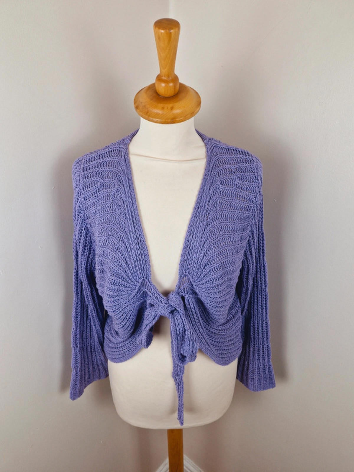y2k Purple Tye Front Cardigan L