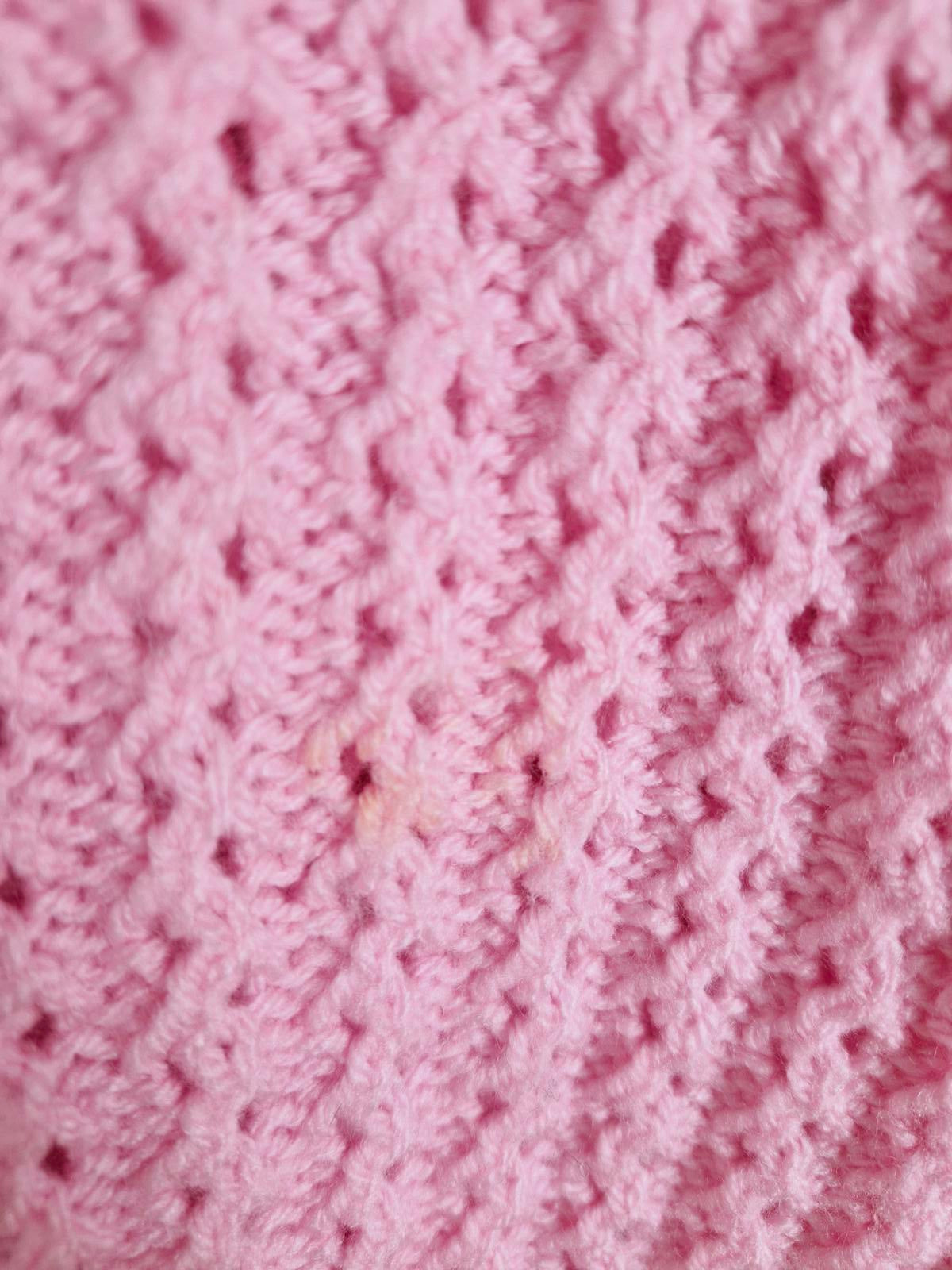 Handknitted Pink Jumper M L